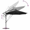 vidaXL Cantilever Banana Parasol Black 294 x 294 x 248 cm