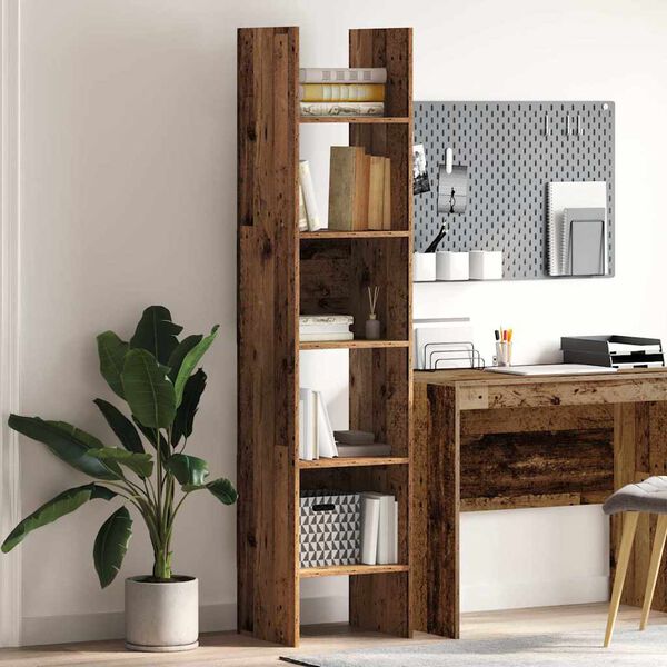 vidaXL Book Cabinet Old Wood 40 x 35 x 180 cm Engineered Wood
