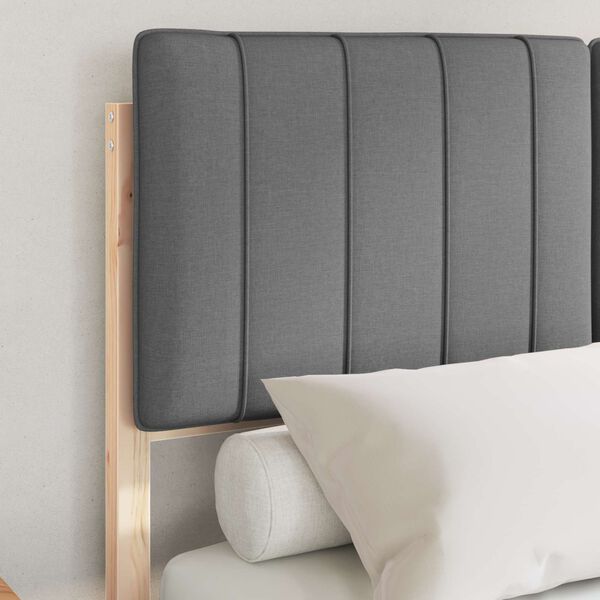 vidaXL Bed Frame with Upholstered Headboard Dark Grey 120 x 200 cm