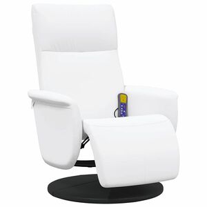 vidaXL Massage Recliner Chair White 71 x 90 x 105 cm Faux Leather