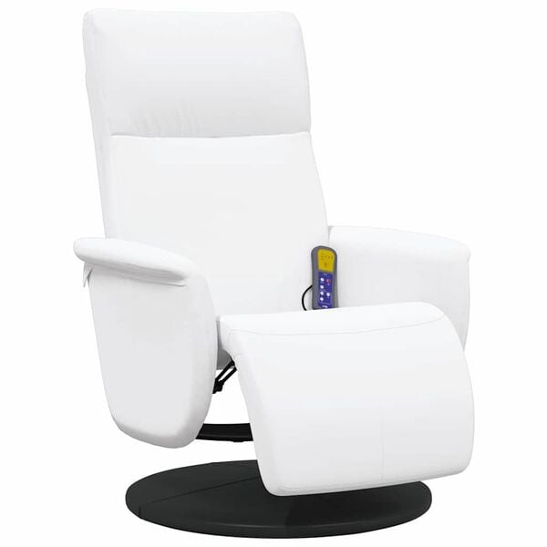 vidaXL Massage Recliner Chair White 71 x 90 x 105 cm Faux Leather