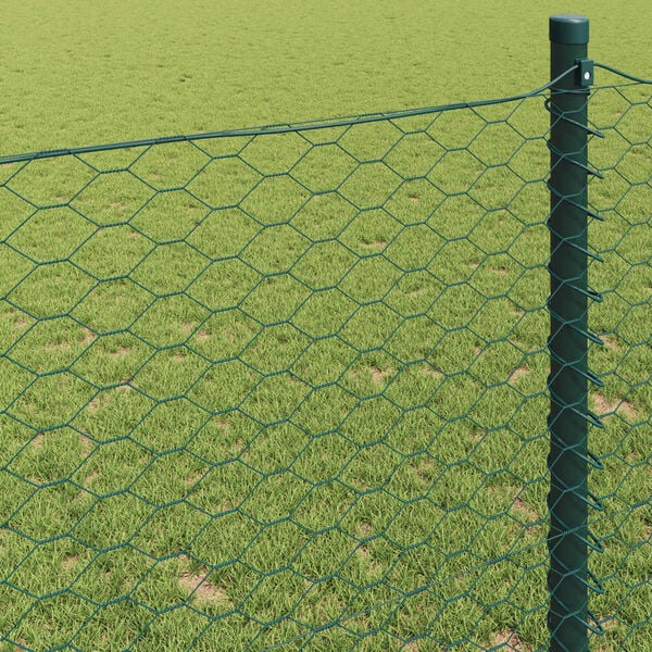 vidaXL Hexagon Fence Green 0.6 x 10 m PVC