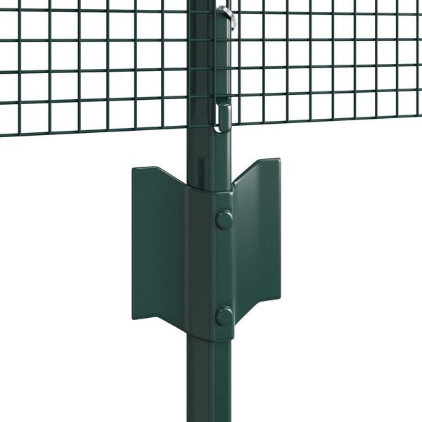 vidaXL Fence with Post Green 0.4 x 100 m Steel and PVC