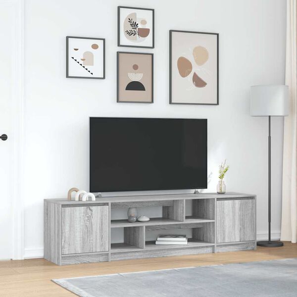vidaXL TV Cabinet Grey Sonoma 188.5x41x50 cm Engineered Wood