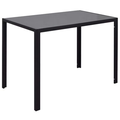 vidaXL 7 Piece Dining Table Set Black
