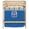 vidaXL Kids' Loft Bed with Curtains without Mattress Blue 80x200 cm