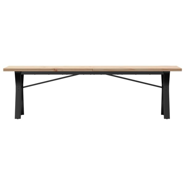 vidaXL Coffee Table Y-Frame 160x40x45.5 cm Solid Wood Pine and Steel