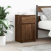 vidaXL Bedside Cabinet Brown Oak 39x35x65 cm Engineered Wood