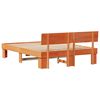 vidaXL Bed Frame with Headboard Wax Brown 150 x 200 cm Solid Pine Wood