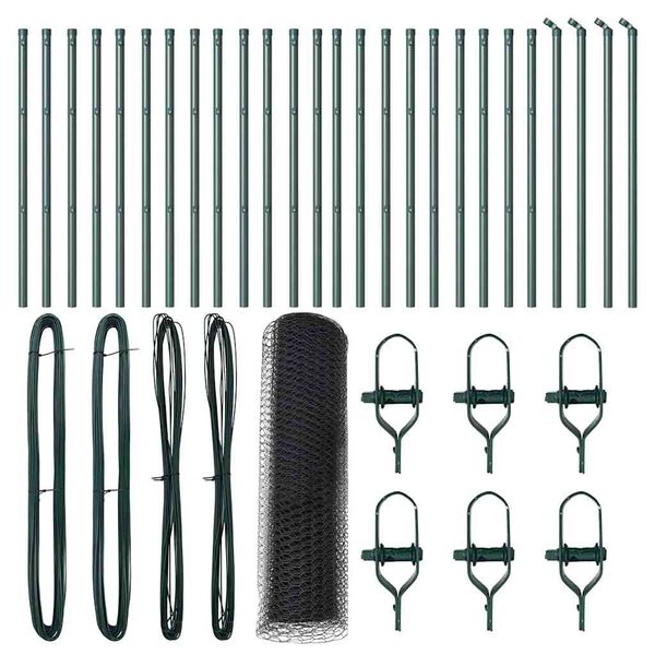 vidaXL Fence Post Grey 50 x 0.4 m (13 mm mesh) Steel and PVC