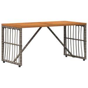 vidaXL Outdoor Table Grey 80 x 40 x 40 cm Steel and Poly Rattan