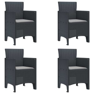 vidaXL Garden Chair 4 pcs Anthracite 53 x 49 x 85 cm Polypropylene