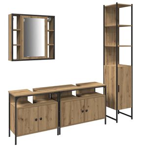 vidaXL Bathroom Furniture Set 4 pcs Artisan Oak Engineered Wood