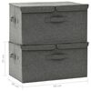 vidaXL Storage Boxes 2 pcs Fabric 50x30x25 cm Anthracite