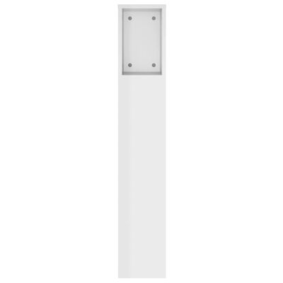 vidaXL Headboard Cabinet High Gloss White 140x18.5x104.5 cm