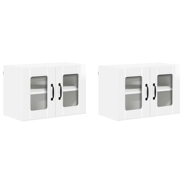 vidaXL Kitchen Cabinet 2 pcs High Gloss White 60 x 31 x 40 cm