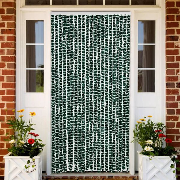 vidaXL Fly Curtain Green and White 90x200 cm Chenille