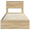 vidaXL Storage Bed with Drawer Sonoma Oak 100 x 200 cm Engineered Wood