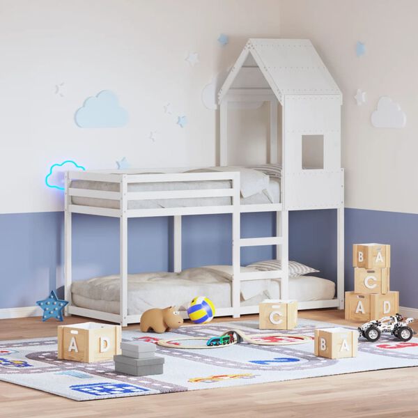 vidaXL Kids' Bed Roof White 60x89x134.5 cm Solid Wood Pine