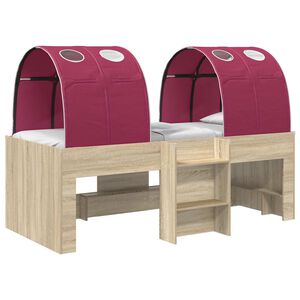 vidaXL Bed with Tunnel 3 pcs Sonoma Oak and Red Engineered Wood