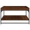 vidaXL Coffee Table Brown Oak 80x80x45 cm Engineered Wood and Iron