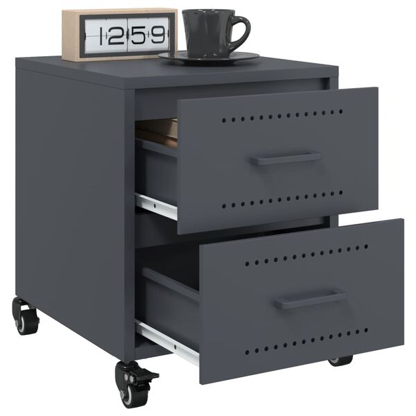 vidaXL Bedside Cabinets 2 pcs Anthracite 36x39x43.5 cm Steel