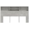 vidaXL Headboard Cabinet Concrete Grey 180x19x103.5 cm