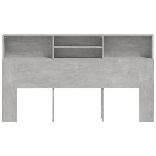 vidaXL Headboard Cabinet Concrete Grey 180x19x103.5 cm