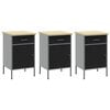 vidaXL Work Cabinet with Drawer 7 pcs Black Engineered Wood and Steel