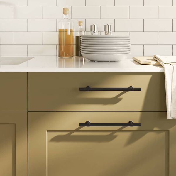 vidaXL Cabinet Handles 10 pcs Black 160 mm Stainless Steel