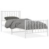 vidaXL Metal Bed Frame without Mattress with Footboard White 90x200cm