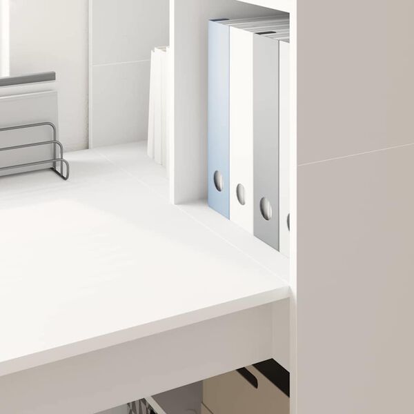 vidaXL Desk with Shelf White 122 x 67 x 145 cm Engineered Wood