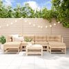 vidaXL 7 Piece Garden Lounge Set Solid Wood Pine