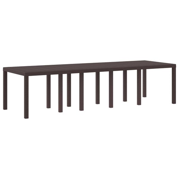 vidaXL Garden Dining Table Brown 300 x 100 x 73 cm Poly Rattan