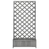 vidaXL Planter with Trellis Grey Solid Wood Fir