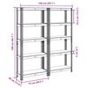 vidaXL 5-Layer Storage Shelves 2 pcs Blue Steel&Engineered Wood