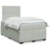 vidaXL Box Spring Bed with Mattress Light Grey 120x200 cm Velvet