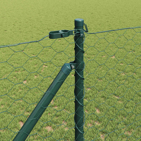 vidaXL Fence Post Green 100 x 1.4 m (50 mm mesh) Steel and PVC