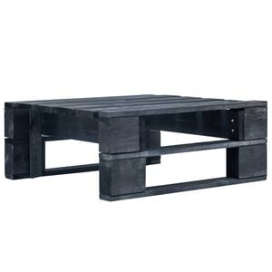 vidaXL Pallet Ottoman | Black | Impregnated pinewood | 60 x 60 cm | Durable