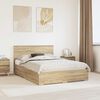 vidaXL Bed Frame with Drawer Sonoma Oak 140 x 190 cm Engineered Wood