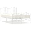 vidaXL Metal Bed Frame without Mattress with Footboard White 120x190cm