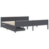 vidaXL Bed Frame without Mattress Dark Grey Solid Wood Pine 200x200 cm (322130+321990)