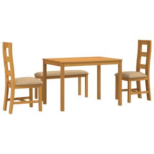 vidaXL Dining Set 4 pcs Beige Solid Oak Wood