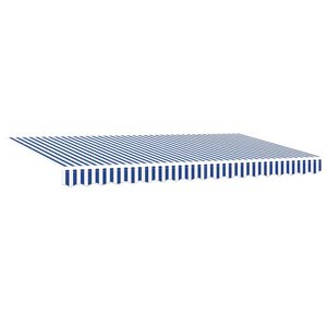 vidaXL Retractable Awning Manual Blue and White 400 x 200 cm