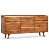 vidaXL Sideboard Solid Wood with Carved Doors 160x40x75 cm