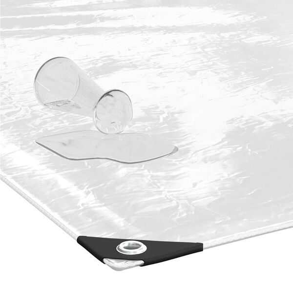 vidaXL Clear Tarpaulin with Eyelets 2x10 m PVC