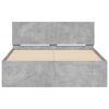 vidaXL Bed Frame with Headboard and LED Concrete Grey 135x190 cm Double