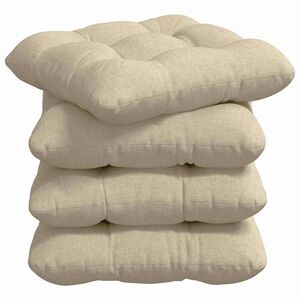 vidaXL Seat Cushions 4 pcs Cream 40 x 40 x 12 cm Fabric