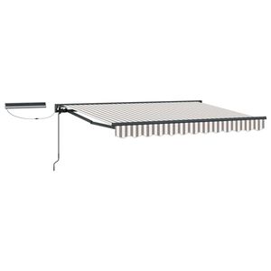 vidaXL Electric Retractable Awning Light Grey and White 4.5 x 3.5 m