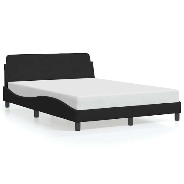 vidaXL Bed Frame "Dover" Black 135x190 cm Double Velvet